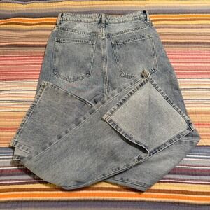 TWELVE BY‎ TWELVE Light Wash High Rise Wide Leg Denim Jeans Womens Size L